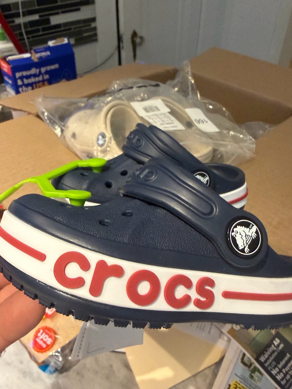 Bayaband clog t  size C5 Crocs Kids' Navy and Red Crocs